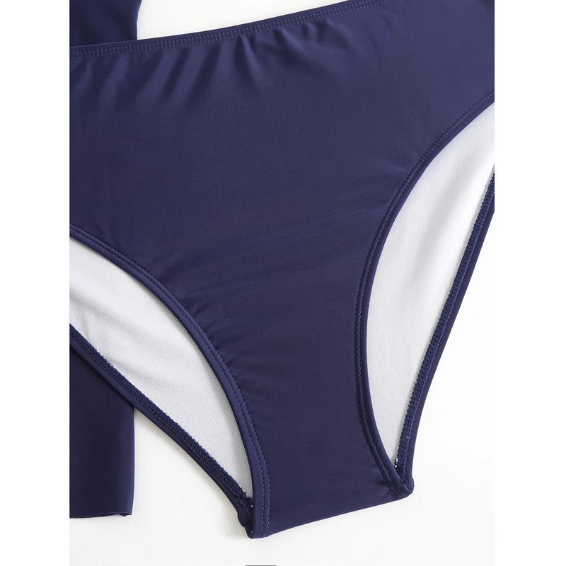 Bademode-Set in Übergröße für Damen – Tankini mit dezentem Blumenmuster und Boyshort-Hose (LSF 50+, Bauchkontrolle)_voghion.com