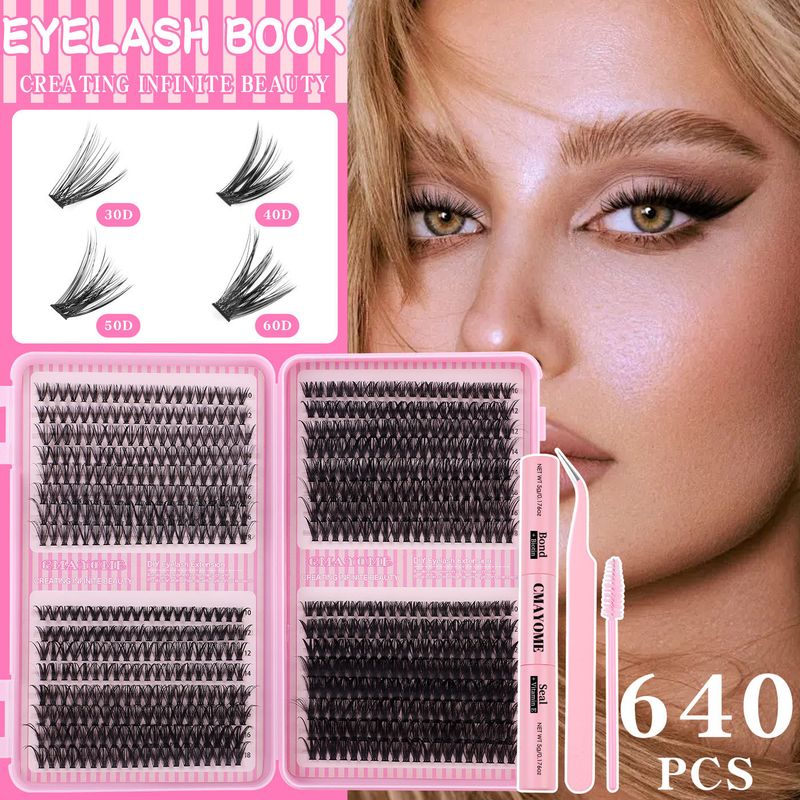 D-Curl Individual Cluster Segmented False Eyelashes, Natural Thick Daily Eyelashes_voghion.com
