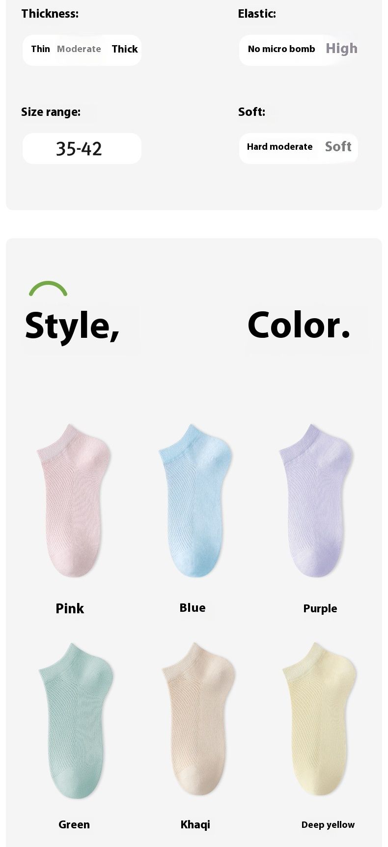 Cotton boat socks women summer thin section mesh breathable mid-calf socks socks women cotton short socks ladies
Sports socks_voghion.com