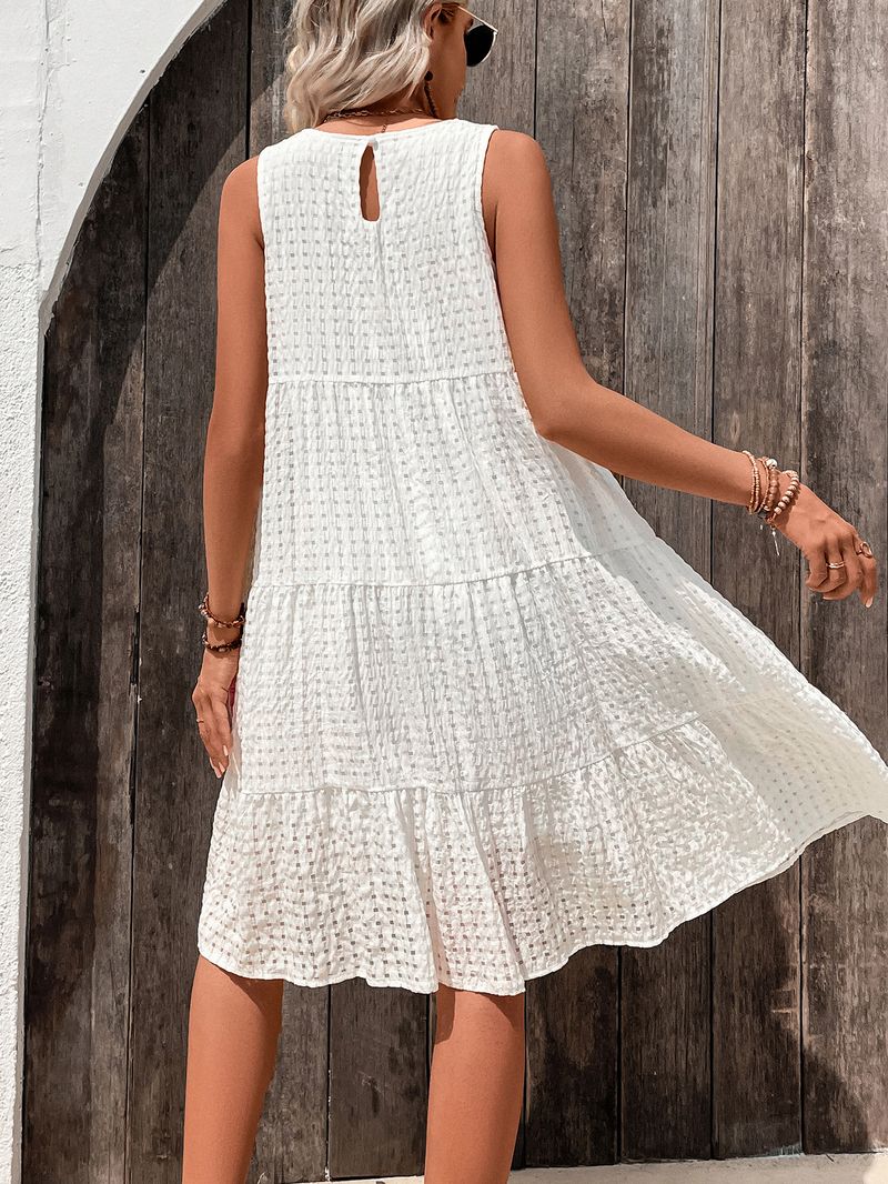 women's clothing Temperament fashion short white dress_voghion.com