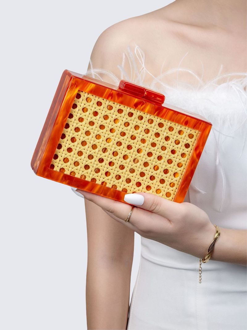 Borsa da donna alla moda, in rattan verde, in acrilico, con una spalla, borsa a tracolla diagonale_voghion.com