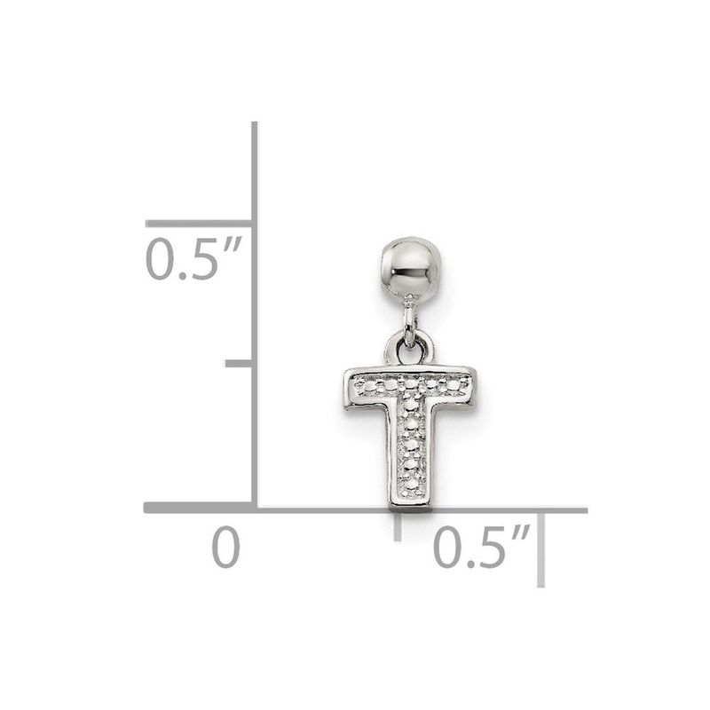 Mio Memento Sterling Silver Letter T Dangle Initial Charm_voghion.com
