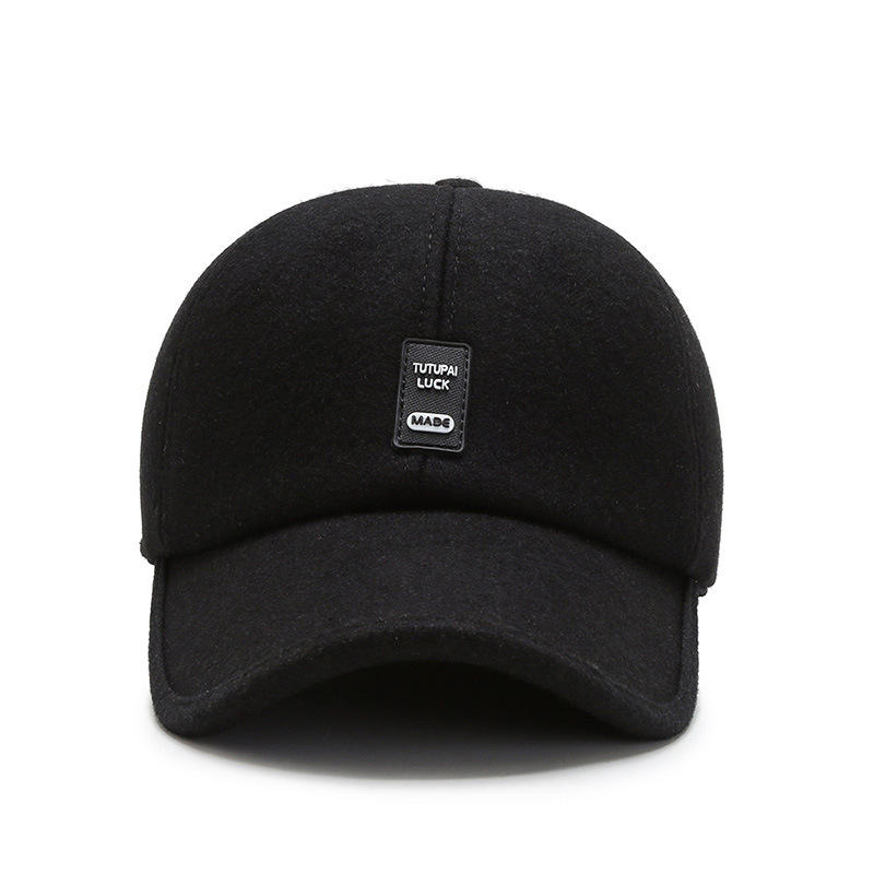 Chapeaux de baseball en laine d'hiver et d'hiver pour hommes, protection des oreilles, chapeaux à bec de canard, chapeaux en coton d'âge moyen_voghion.com