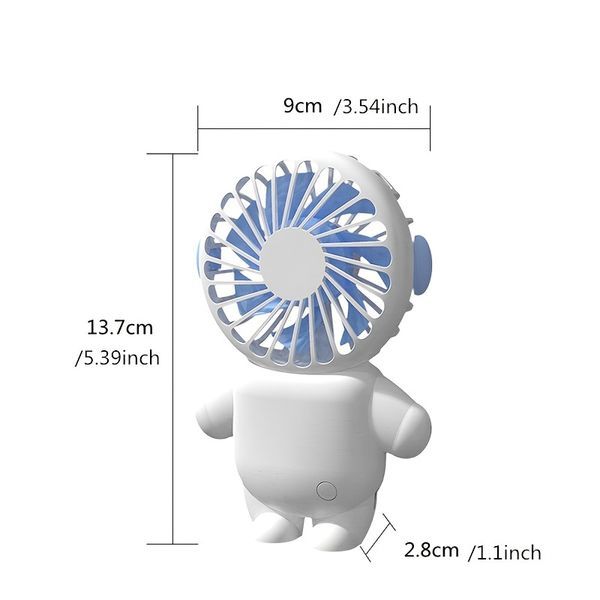 Cartoon Astronaut Mini Fan; Rechargeable USB Fan; Portable Personal Fan For Travel; Handheld Mini Pockets Fan_voghion.com