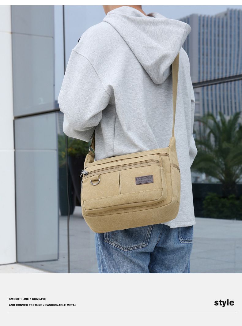Men's Outdoor Large Capacity Shoulder Canvas Bag_voghion.com