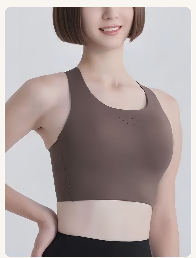 Xinyu Clothing Non-Cup Integrated High-Strength Shockproof Yoga Vest Outer Wear Running Sports Bra For Women_voghion.com