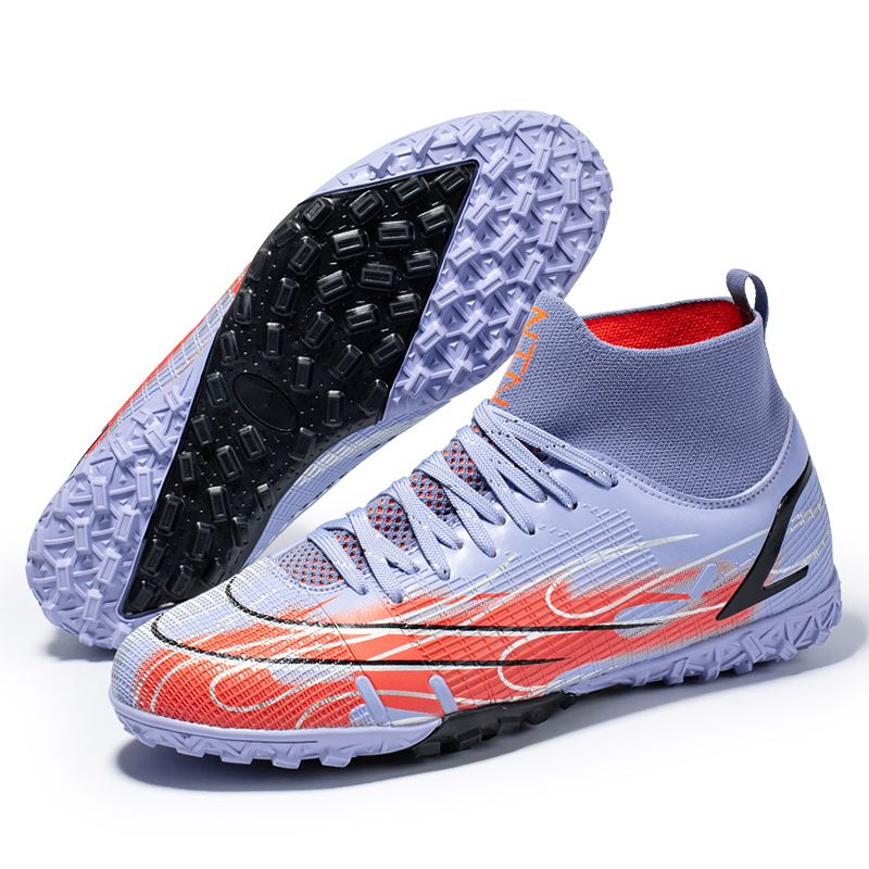 Scarpe da calcio alte TF per ragazzi e ragazze, tacchetti per allenamento e campi in erba, scarpe da calcio per ragazzi_voghion.com