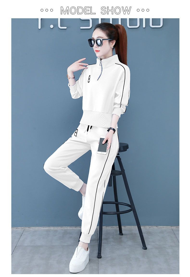 2022 New Women's Spring And Autumn Casual Sportswear High Waist Stand Collar Sweatshirt Stylish Plus Size Long Sleeve_voghion.com