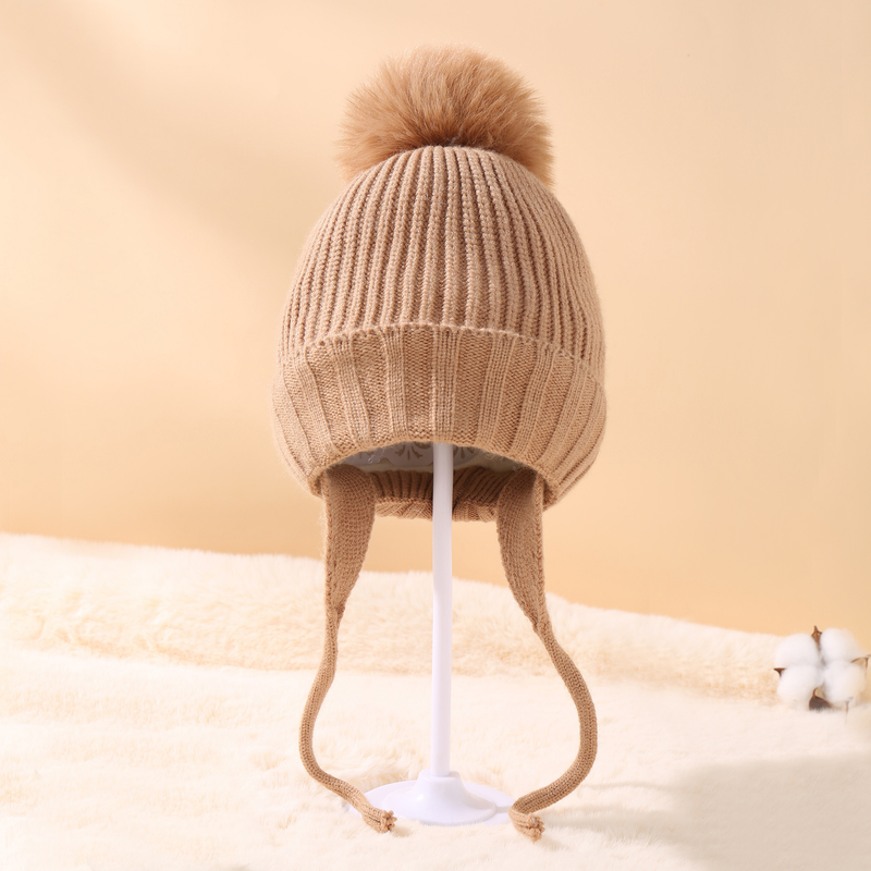 Vêtements pour bébé, protection auditive tressée et bonnet chaud en polaire pour bébé_voghion.com