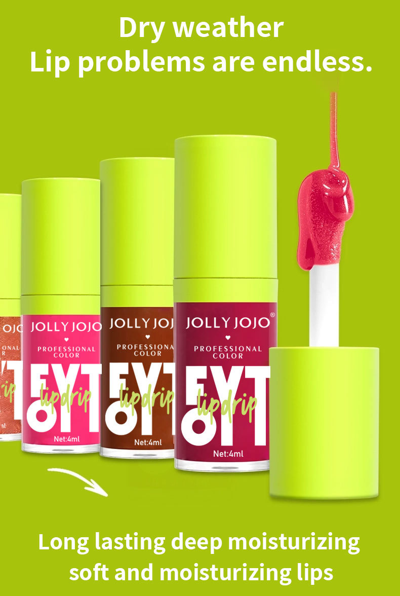 5pcs/set JOJO Lip Gloss Lip Oil Set Moisturizing Mirror Lip Glaze Plump Lips Transparent Lip Gloss Wholesale_voghion.com