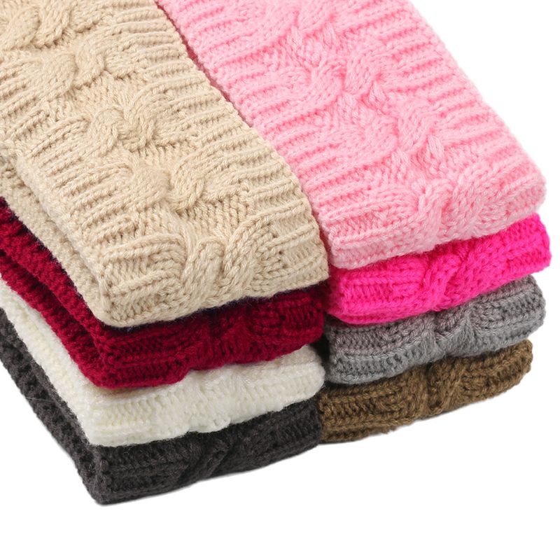 Bandeau en peluche tricoté en laine frite torsadée, couvre-chef élargi pour hommes et femmes, automne et hiver, chaud, sport, oreille_voghion.com