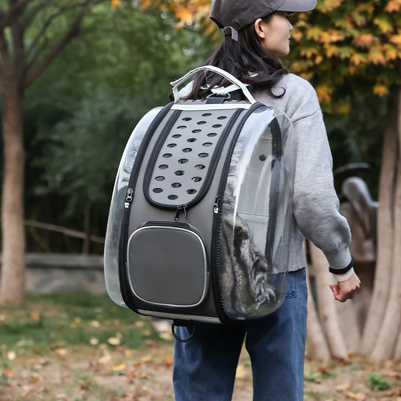 Transparente Katzen- und faltbare Hundetransportbox in Weltraumkapselform für den Außenbereich_voghion.com