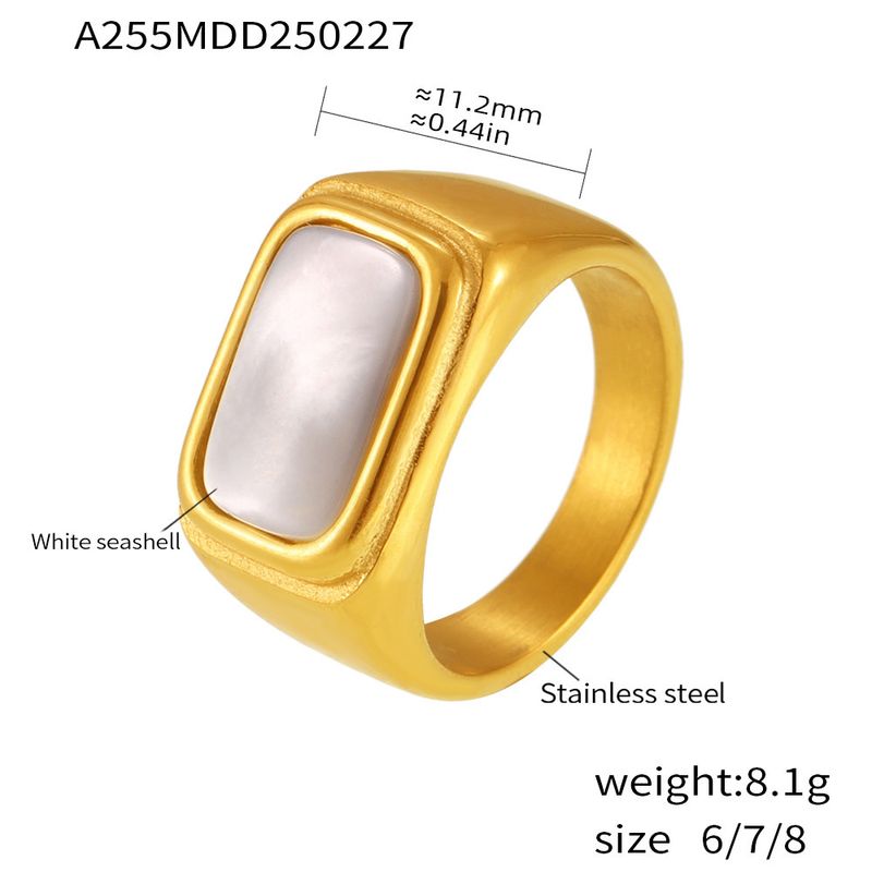 Anello da donna con zircone intarsiato, anello alla moda, personalità, in acciaio inossidabile, colore preservante, anello per indice, combinazione di marea_voghion.com