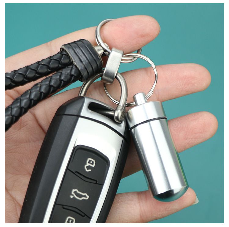 Portapillole portatile, contenitore porta pillole in alluminio per borsa, portapillole in metallo impermeabile, flacone per medicinali_voghion.com