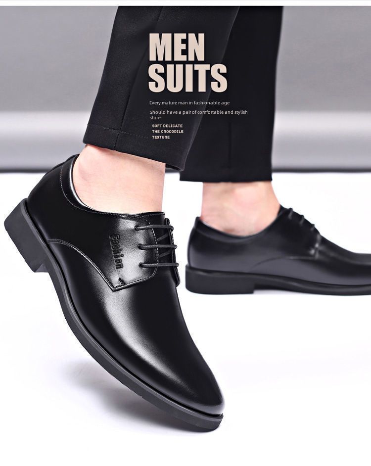 Primavera e Outono Britânico Casual Negócios Vestido Sapatos Masculinos Sapatos de Aumento de Altura Interna Sapatos Atacado Sapatos Casuais Terno_voghion.com