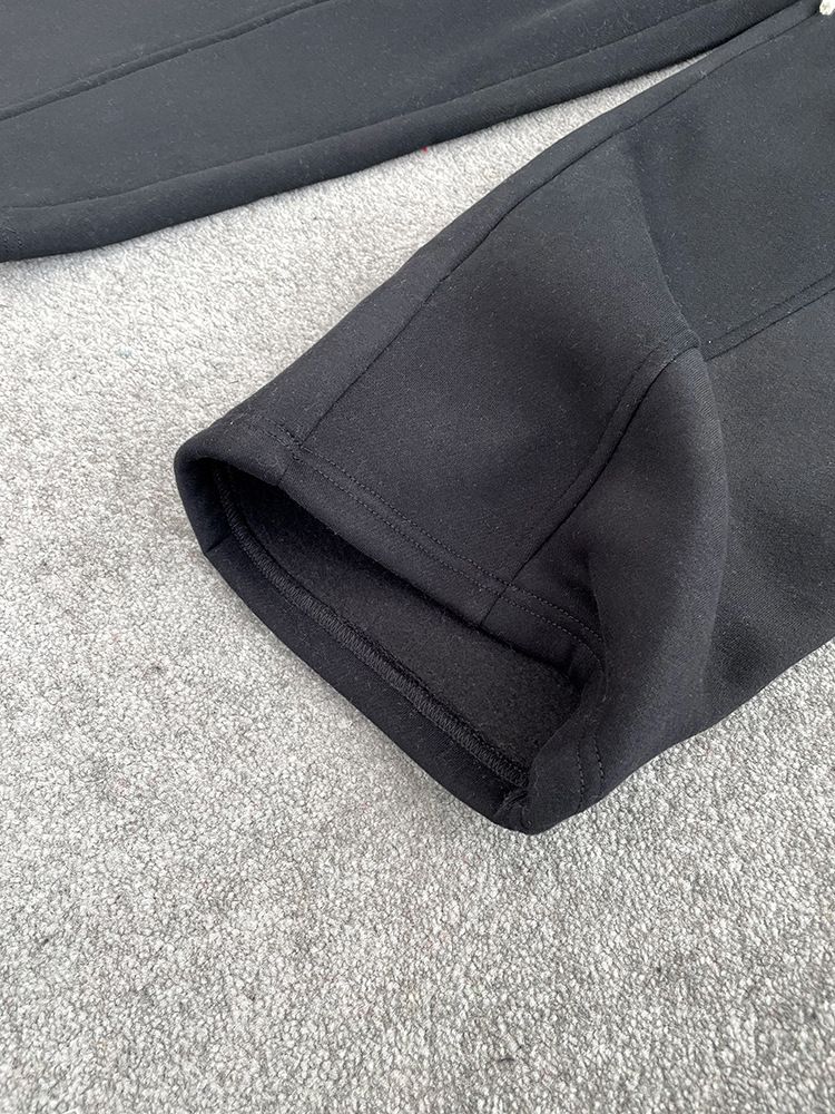 Pantaloni da jogging da donna con coulisse, foderati in pile e vita alta, vestibilità ampia, casual, in misto cotone (bianco, nero) Taglie S/M/L_voghion.com