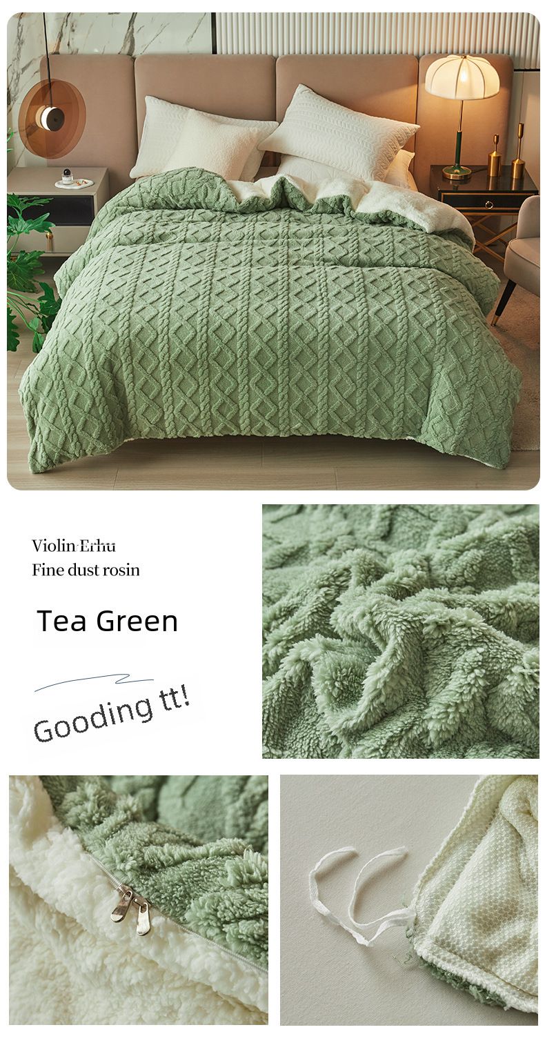 Double-layer thickened Tower velvet blanket lambswool sofa blanket office nap air conditioning children's blanket quilt cover_voghion.com