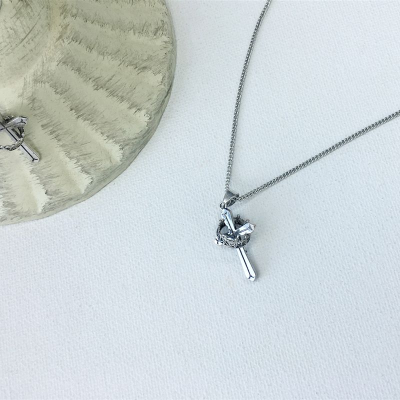 New Simple Metallic Fashion Trendy Brass Gold-Plated Cross Necklace For Women Exquisite_voghion.com