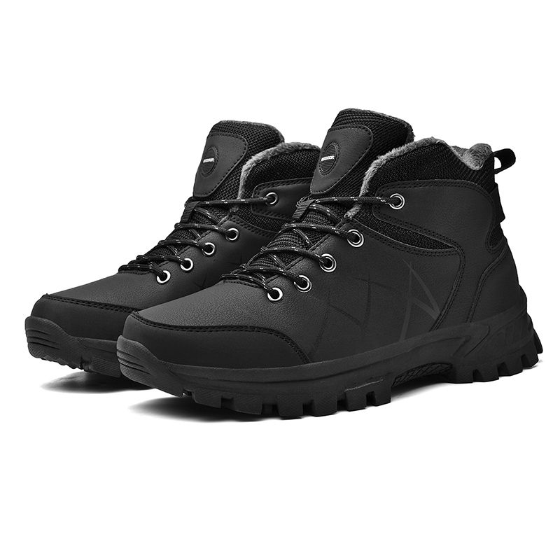Winter Herrenstiefel High Top Wanderschuhe Warme Plüsch Stiefeletten Wasserdichte Leder Sneakers Outdoor Männliche Wanderstiefel Arbeitsschuhe_voghion.com