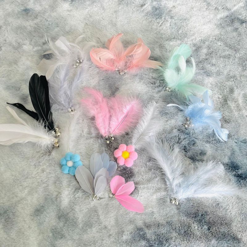 Forniture Campana Piuma Testa di ricambio Filo telescopico Bacchetta Teaser Giocattolo per gatti_voghion.com