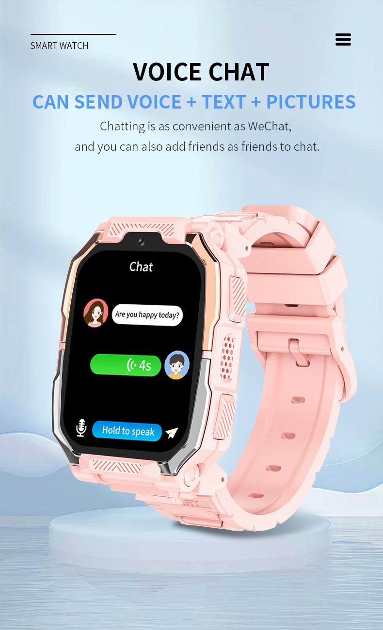 4G volledig netwerk kindertelefoonhorloge met kaartinvoer, slimme oproeppositionering, multifunctioneel horloge, directe verkoop vanuit de fabriek_voghion.com