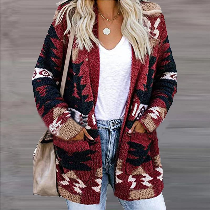 Women's loose Halloween sweater Christmas printed cardigan_voghion.com