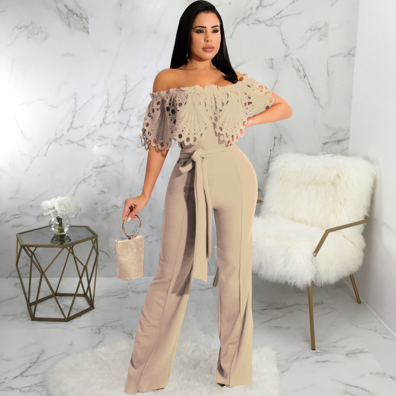 Europeisk och amerikansk sexig fashionabel enfärgad jumpsuit med tubtopp_voghion.com