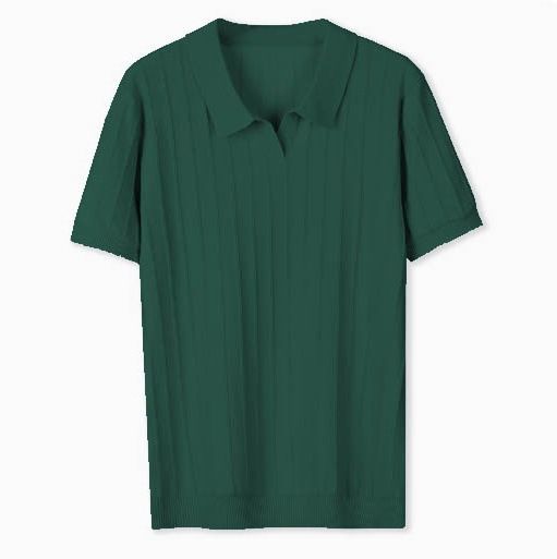 Herrenbekleidung Retro Kurzarmpullover Herren Strukturiertes Business Casual Poloshirt Herren Revers T-Shirt Herren_voghion.com