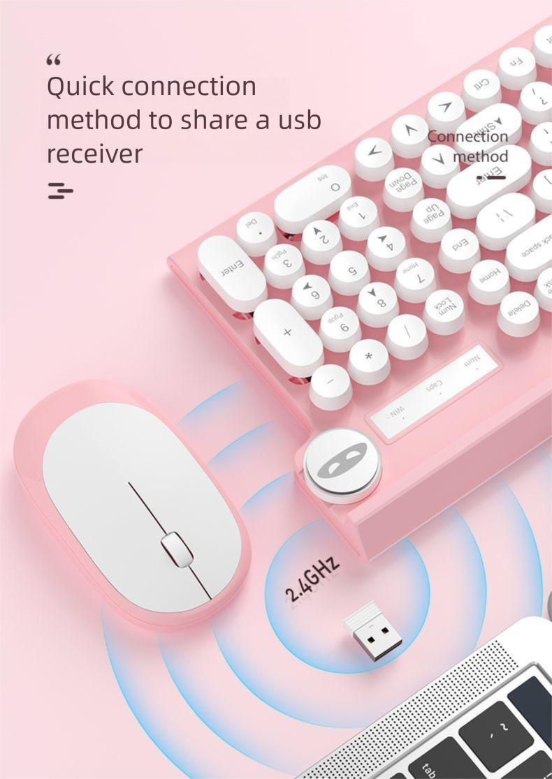 Wireless Keyboard Mouse Set Desktop Laptop External Office Dedicated Typing Silent Mechanical Feel_voghion.com