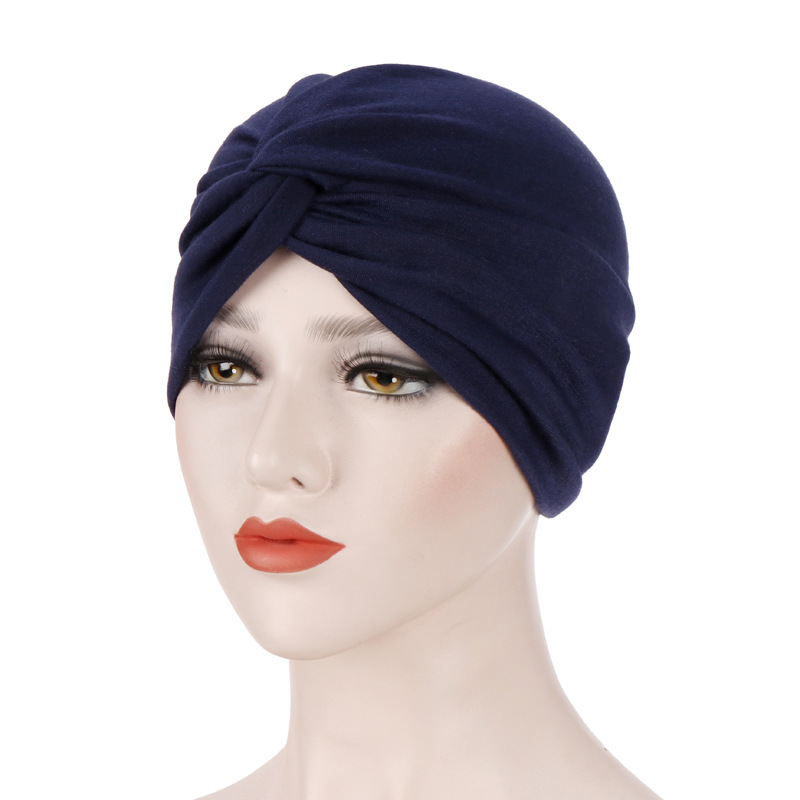 Chapeaux pour femmes, nouveau tissu élastique, croix sur le front, couleur bonbon, chapeau indien, turban, capuche de chimiothérapie_voghion.com