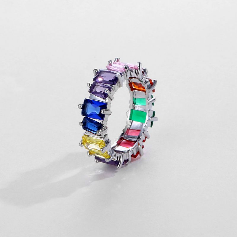 Advanced Sense ins New Hip-hop Explosive Irregular Rectangular Zircon Ring Popular Cold Wind Women's Jewelry_voghion.com
