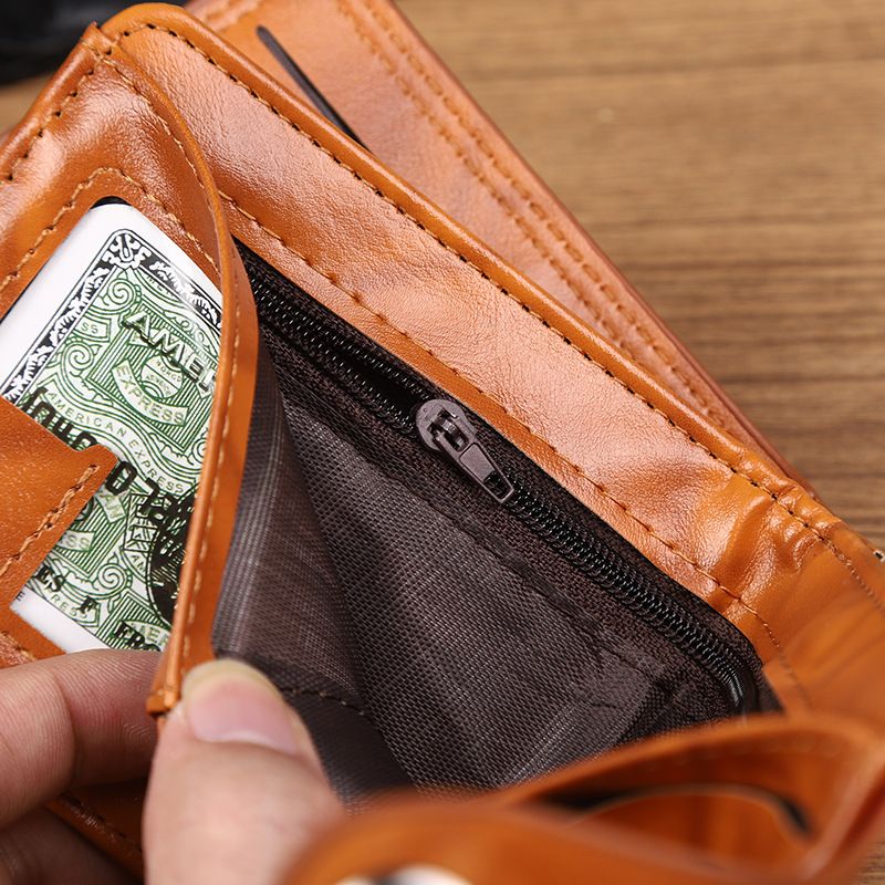 Luggage & Bags men's wallet with US dollar pattern, ultra light PU bag, multi function, retro, high end, multi card slot manufacturer_voghion.com