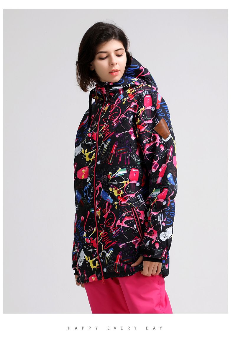 Giacca da snowboard invernale da donna antivento impermeabile anti-neve_voghion.com