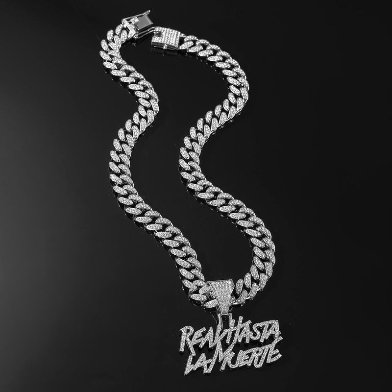 Collana in lega hip-hop alla moda europea e americana INS con ciondolo a lettera esagerata, accessori di marca alla moda personalizzati_voghion.com