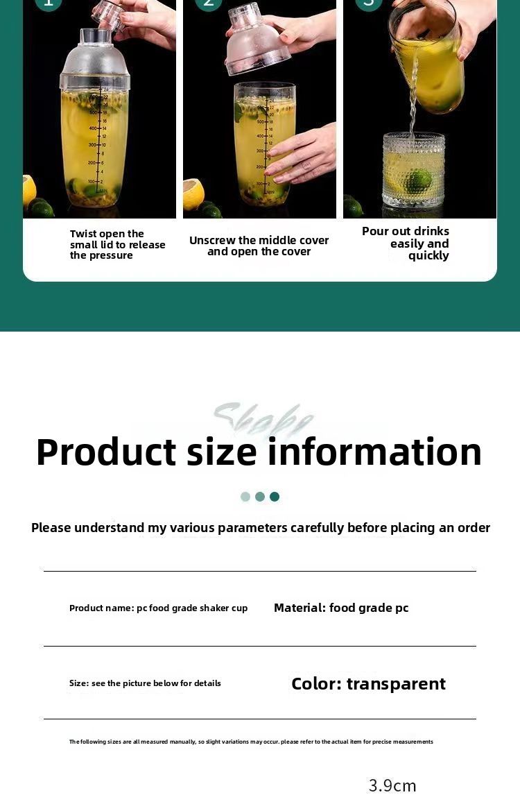 Cup With Scale, Pot, Cocktail Shaker Set For Shop, Milk Tea Shaking Tool, Beverage Tool_voghion.com