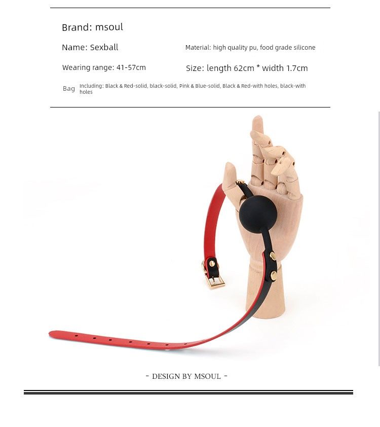 Palla bavaglio in silicone per la bocca, di piccole dimensioni, per uomini, in stile pelle di mucca di alta qualità, con fori, anti-vomito, divertimento in camera_voghion.com