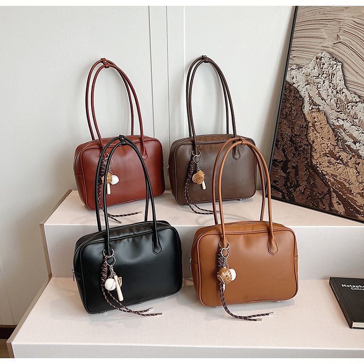 Women's Bags Niche Underarm Bag Women's Autumn And Winter New Retro Commuter Tote Bag Boston Small Square Bag_voghion.com
