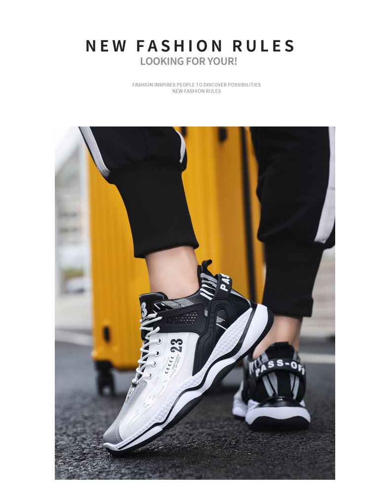 Men's high top outdoor casual sports breathable running shoes, fashionable and trendy sneakers, shoes_voghion.com