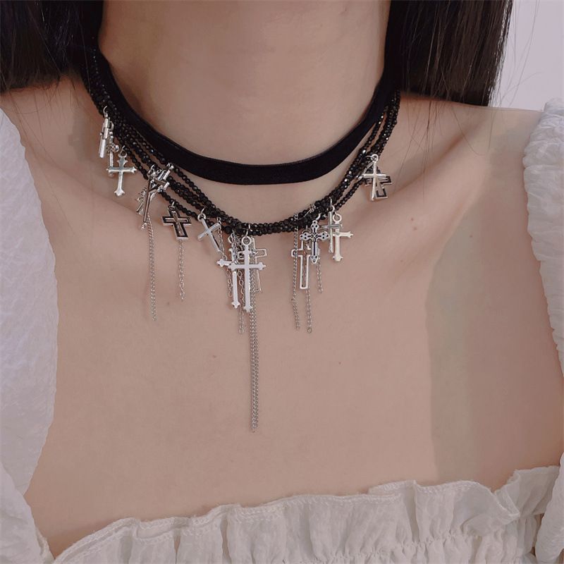 Collana con ciondolo a forma di stella farfalla e cuore, stile gotico Y2K, con accessori punk Harajuku, per ragazza sexy del millennio_voghion.com