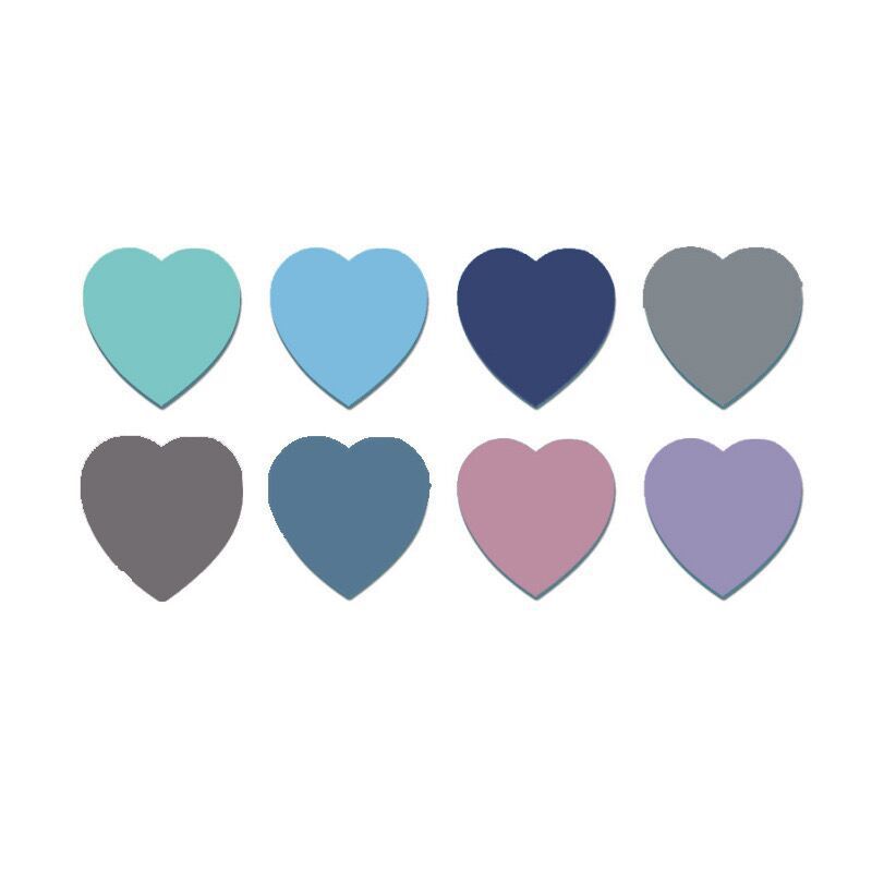 8-Color Heart-Shaped Sticky Notes - Waterproof & Transparent Index Tabs For Books, Office, Study, Creative Markers (Fluorescent & Pastel Colors)_voghion.com