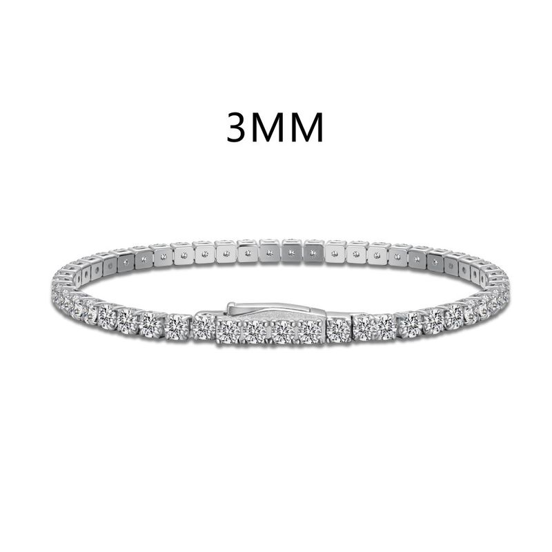 Bracciale tennis di lusso di alta qualità con chiusura nascosta in argento puro Linglang S con diamanti per donna, intarsiato con zirconi_voghion.com