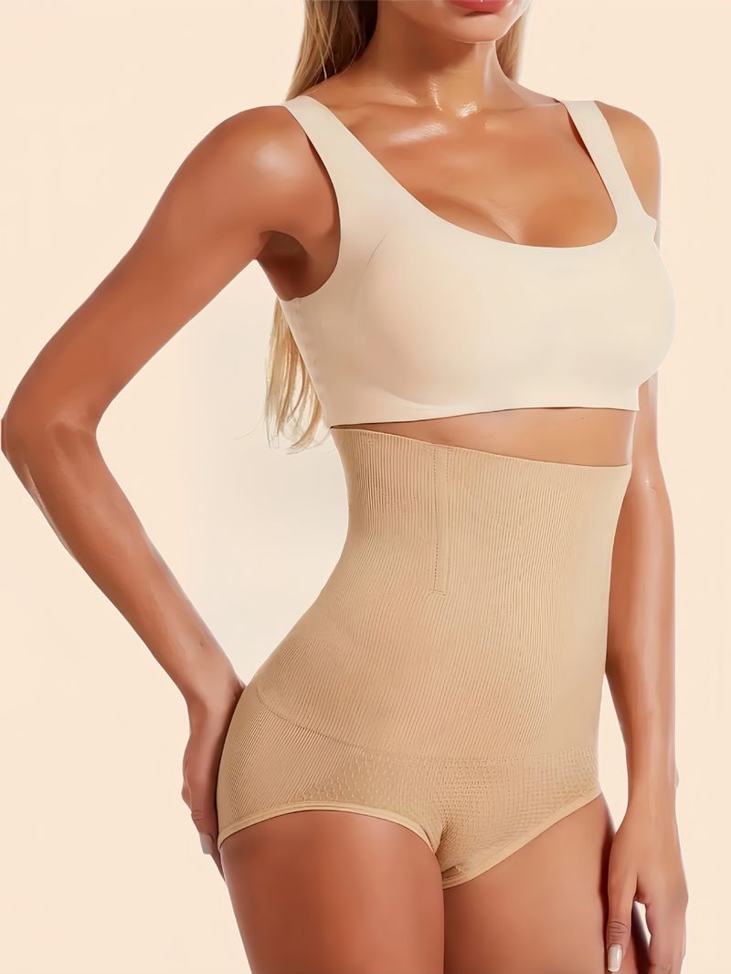Nahtlose, hochtaillierte Shapewear für die Zeit nach der Geburt – Bauchkontrolle, Po-Lifting und glättende Unterwäsche in Nude und Schwarz_voghion.com