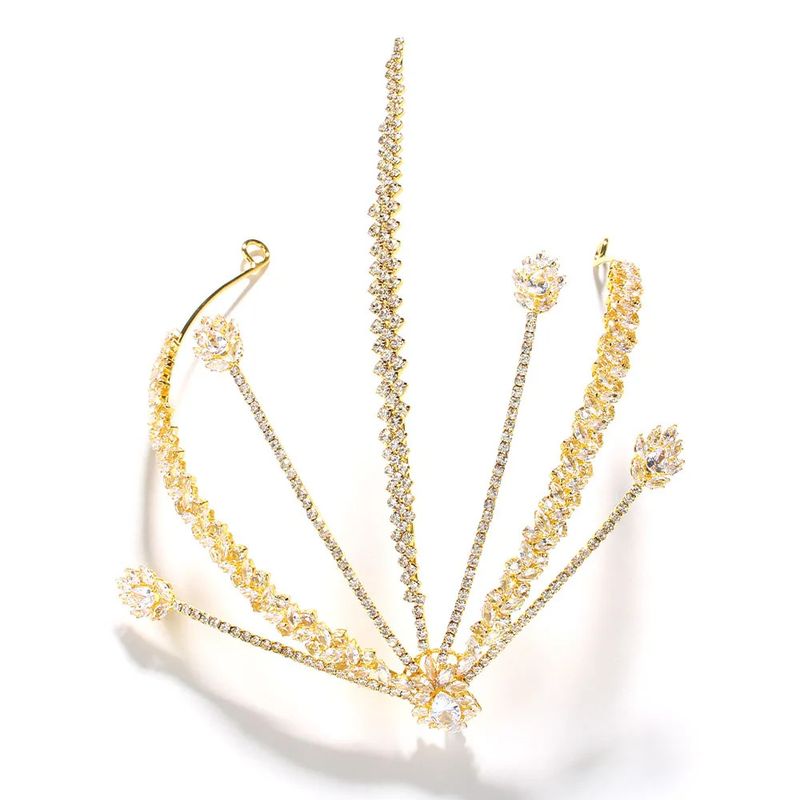 end Zircon Band, High-end Eyebrow Center Headwear, Women's Stage Performance Accessories, Hair Chain_voghion.com