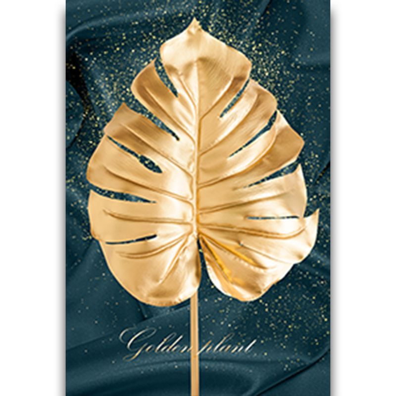 Black Gold Leaf Living Hanging Nordic Landscape Canvas Core Abstract Dining Room Decorative Painting_voghion.com