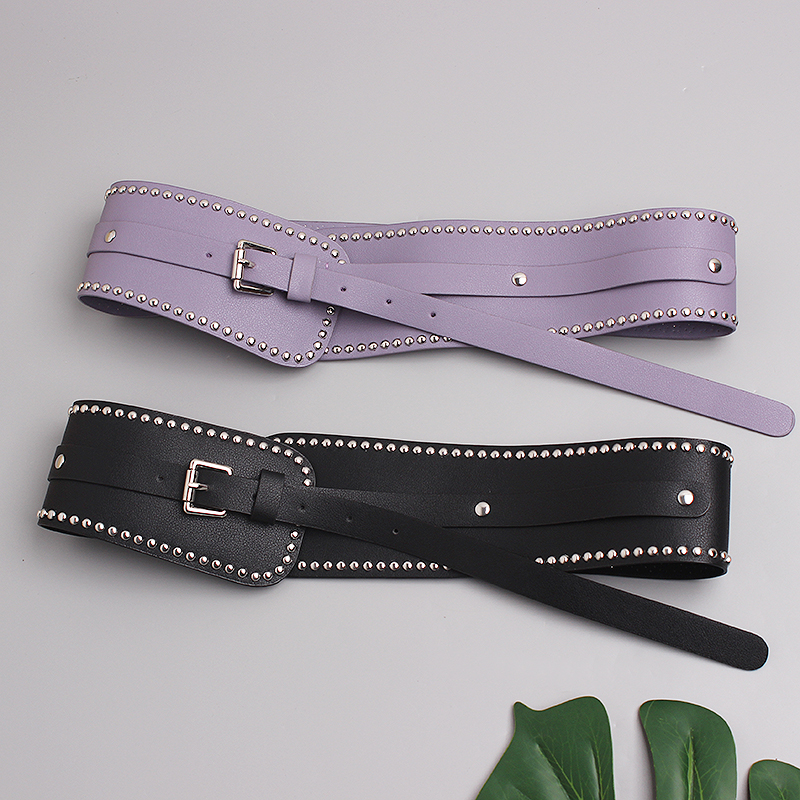 Cintura larga da donna, vestito, camicia, decorazione in vita, cintura estiva rosa viola, alla moda e versatile_voghion.com