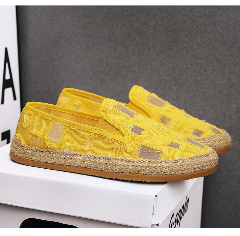 2023 New Hollow Out Breathable Fisherman Shoes Slip-on Slip-on Loafers Casual men's shoes one piece dropshipping L5311_voghion.com