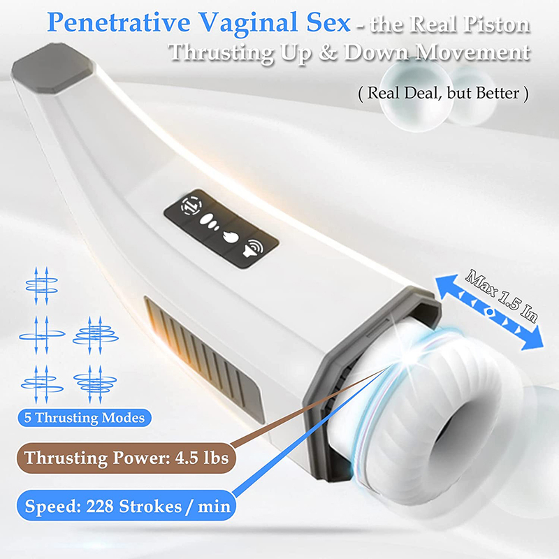 Automatischer männlicher Masturbator mit Stoßfunktion, kraftvolles Saugen, vibrierende 4D-Texturhülse, Sexspielzeug für Männer, Stroker Po_voghion.com