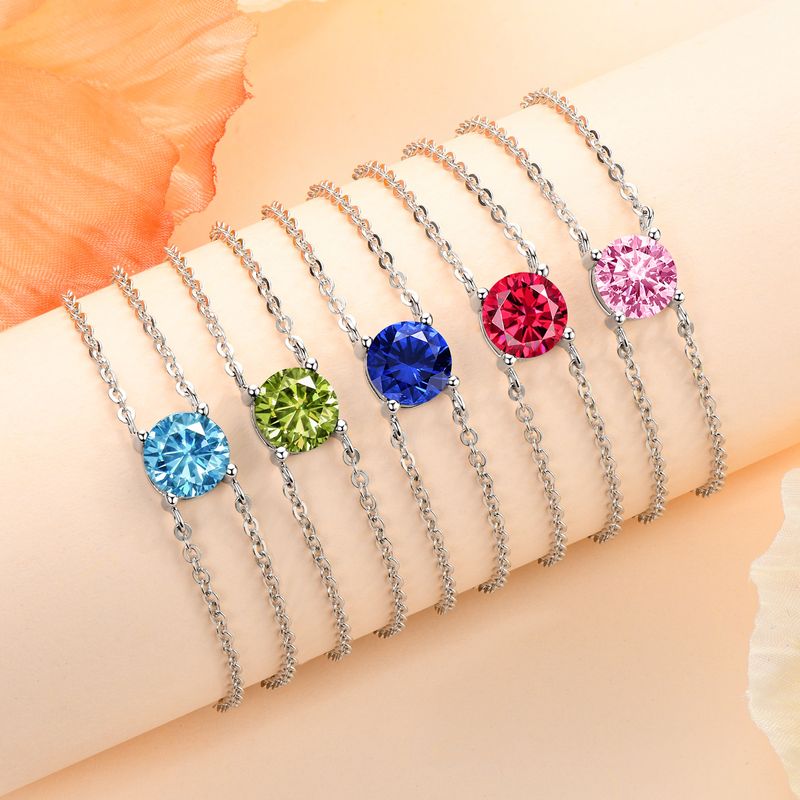 【S Pure Silver Bracelet】520 Qixi Valentine's Day For Girlfriend Or Best Friend Birthday Gift Birthstone Jewelry_voghion.com