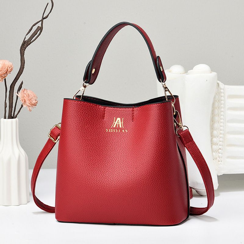 Bucket Texture Handbag Large Capacity Shoulder Crossbody Taizhou Women's Bag_voghion.com
