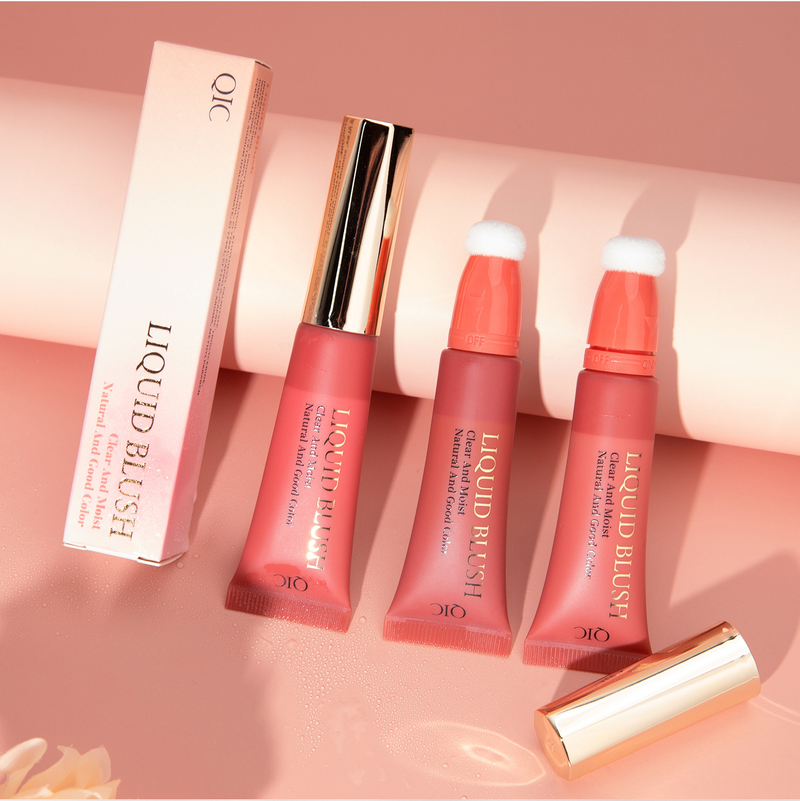 Esponja de color QIC Qini para cabeza, labios y mejillas, rubor de doble uso, agua hidratante, fácil de quitar, sujeción de maquillaje sedoso_voghion.com